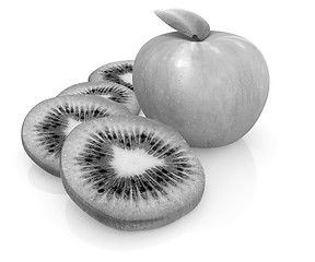 Image showing slices of kiwi and apple
