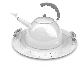 Image showing Teapot on a platter 