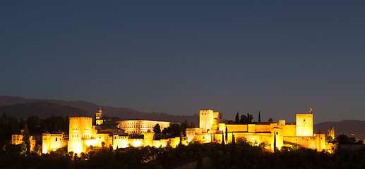 Image showing Alhambra by night