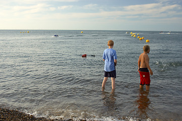 Image showing Children on the beach