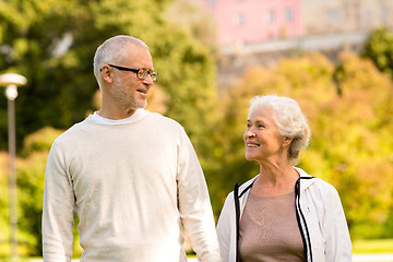 Image showing senior couple in city park