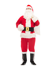 Image showing man in costume of santa claus with bag