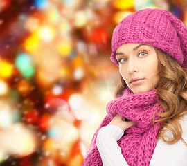 Image showing young woman in winter clothes