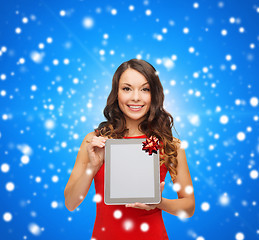 Image showing smiling woman with tablet pc