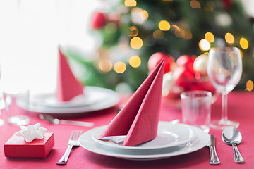 Image showing room with christmas tree and decorated table