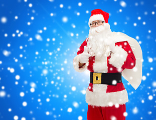 Image showing man in costume of santa claus with bag