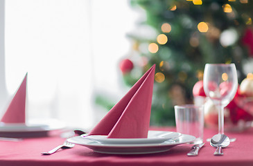 Image showing room with christmas tree and decorated table