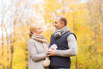 Image showing smiling couple in autumn park