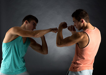 Image showing young men wrestling