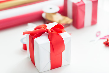 Image showing close up of christmas presents