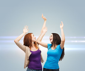 Image showing smiling teenage girls having fun