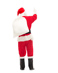 Image showing man in costume of santa claus with bag