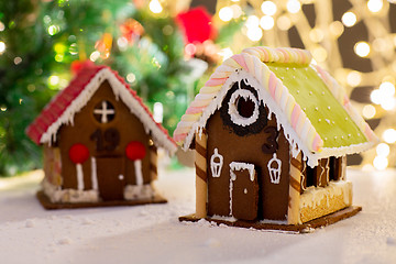 Image showing closeup of beautiful gingerbread house at home