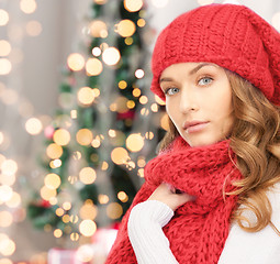 Image showing young woman in winter clothes