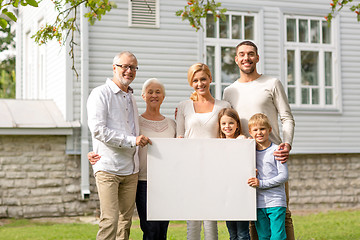 Image showing happy family in front of house outdoors