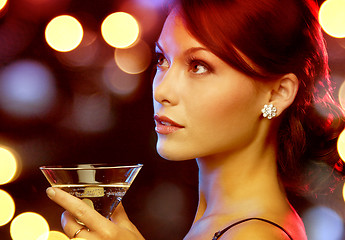 Image showing woman with cocktail