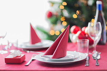 Image showing room with christmas tree and decorated table