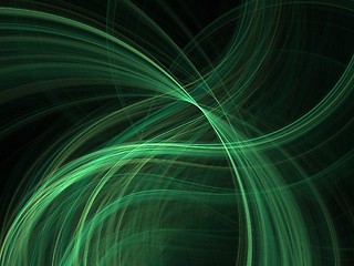 Image showing Green wave background