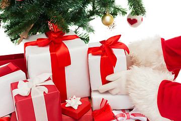 Image showing close up of santa claus with presents