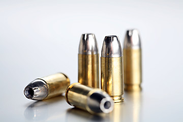 Image showing bullets 9mm closeup