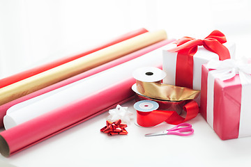 Image showing close up of christmas presents