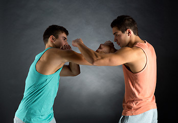 Image showing young men wrestling