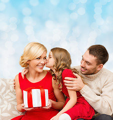 Image showing happy family with gift box