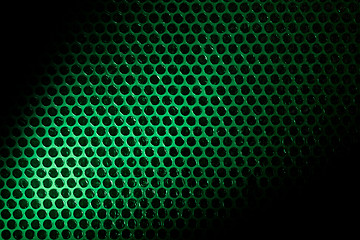 Image showing Bubble wrap lit by green light