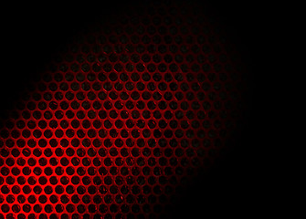 Image showing Bubble wrap lit by red light