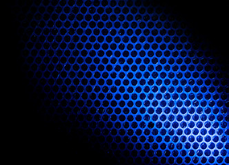 Image showing Bubble wrap lit by blue light