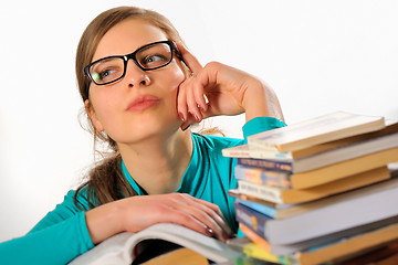 Image showing teen girl studying