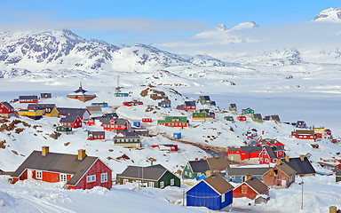 Image showing Colorful houses in Greenland