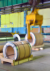 Image showing galvanized  rolls in plant