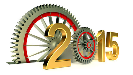 Image showing gears with numbers 2015