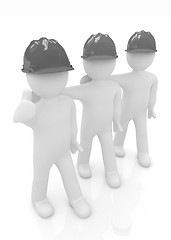 Image showing 3d mans in a hard hat with thumb up 