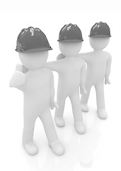 Image showing 3d mans in a hard hat with thumb up 