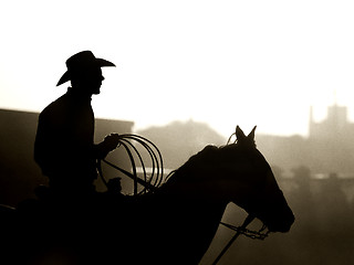 Image showing cowboy at rodeo