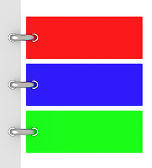 Image showing three colorful labels