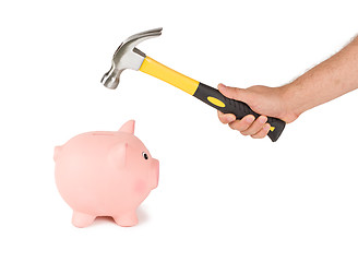 Image showing Breaking a piggy bank