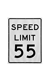 Image showing 55 speed limit sign isolated