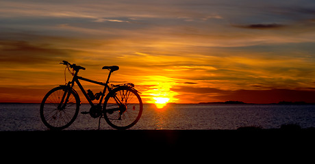 Image showing Bike in sunset