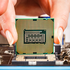 Image showing Modern processor and motherboard