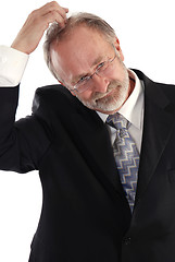 Image showing Businessman head scratch