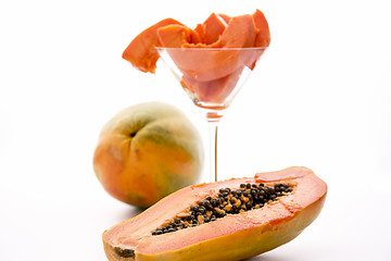 Image showing Red papaya for breakfast
