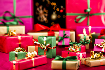 Image showing Multitude of Xmas Gifts Spread Out
