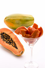 Image showing Papaya - a globose, green and yellow fruit
