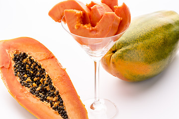 Image showing Yellow, orange and green - the Papaya fruit
