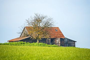 Image showing old barn in the green