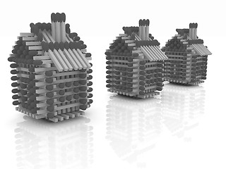 Image showing Log houses from matches pattern with the best percent