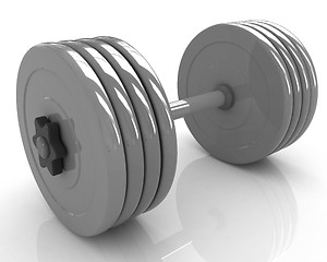 Image showing Colorful dumbbell 